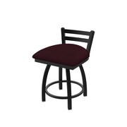 HOLLAND BAR STOOL CO 18" Low Back Swivel Vanity Stool, Black Wrinkle, Canter Bordeaux Seat 41118BW005